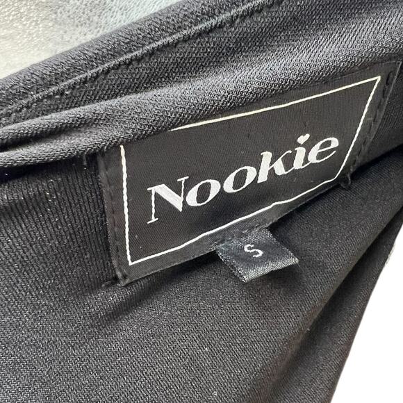 Nookie Long Gown Maxi Dress Bodycon Halter Neck Cut Out Tie Black Size Small - Picture 12 of 13